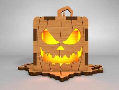 Halloween Pumpkin Lantern Box SVG Set for Glowforge xTool LightBurn
