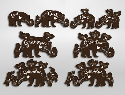 Papa Bear Family Sign SVG Laser Cut File for Glowforge and LightBurn