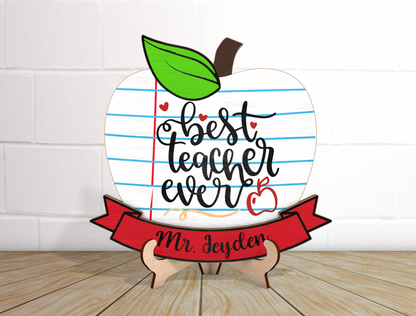 Personalized Teacher Tabletop Sign SVG Bundle Laser Cut File for Glowforge and LightBurn