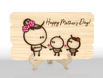 Cute Family Mom Sign SVG Bundle Cartoon for xTool and LightBurn