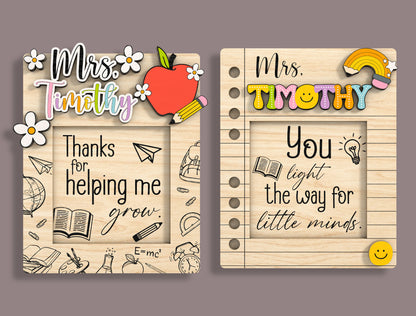Teacher Sticky Note Holder SVG Bundle Laser Cut File for xTool and Glowforge