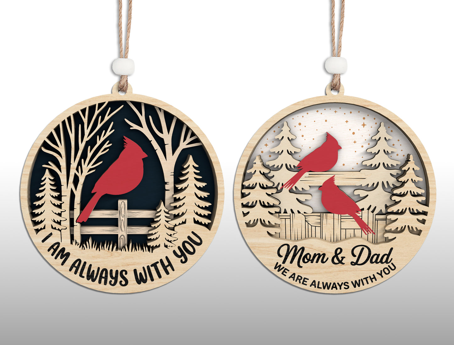 Personalized Memorial Ornament SVG Bundle Laser Cut File for Glowforge and xTool