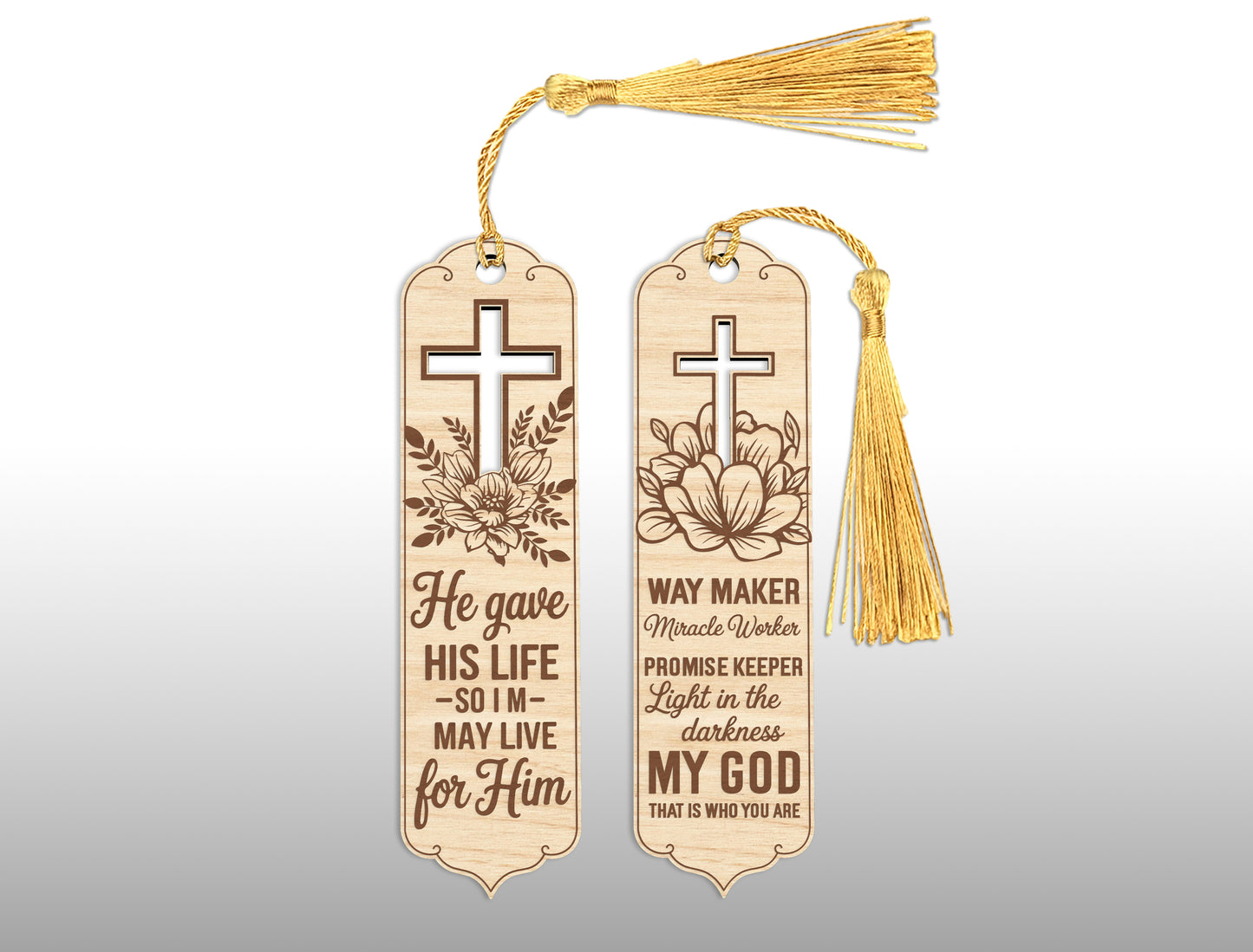 Bible Bookmark Cross SVG 26 Designs Laser Cut for LightBurn and Glowforge