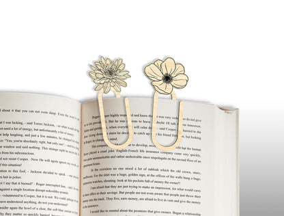 Floral Bookmark Paperclip SVG Bundle Laser Cut File for LightBurn and Glowforge