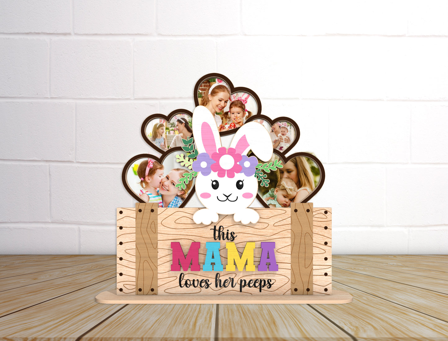 Easter Bunny Photo Frame Laser Cut File Bundle | Mama & Grandma Keepsake Decor | Spring Family Display | Glowforge, xTool, LightBurn, etc.