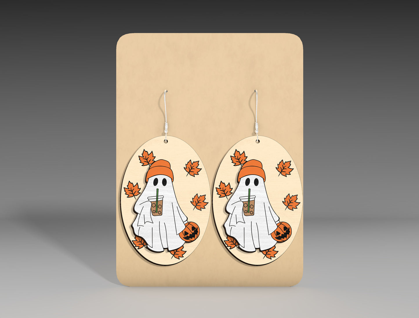 Halloween Pumpkin Ghost Earrings SVG Bundle 6 Designs for Glowforge xTool LightBurn