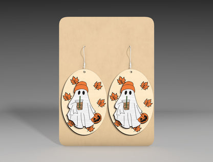 Halloween Pumpkin Ghost Earrings SVG Bundle 6 Designs for Glowforge xTool LightBurn