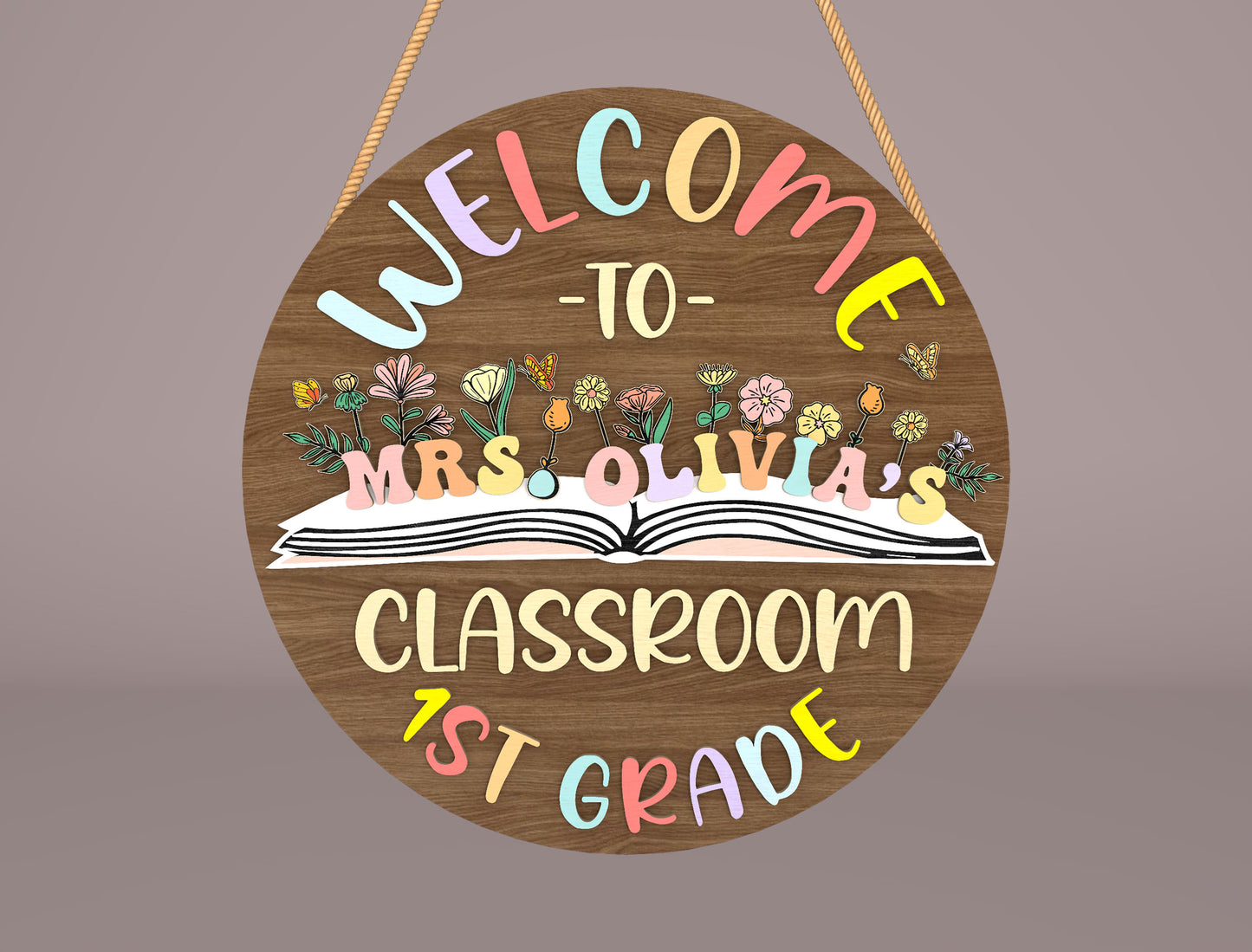 Personalized 3D Teacher Door Sign SVG Bundle Classroom Decor Laser Cut File for xTool