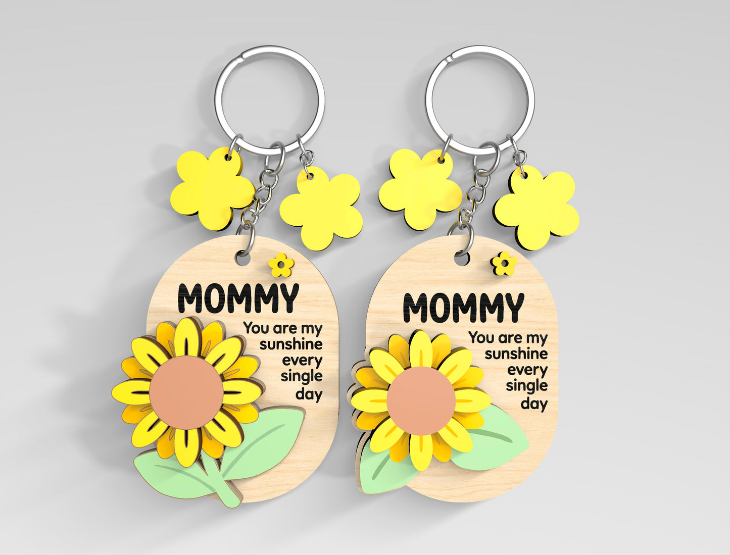 Birth Month Flower Mom Keychain SVG Bundle for Glowforge and xTool