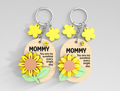 Birth Month Flower Mom Keychain SVG Bundle for Glowforge and xTool