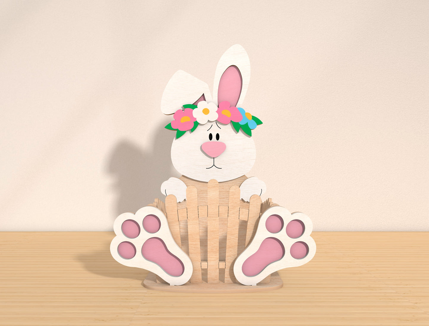 Easter Bunny Basket Holder SVG Bundle Cute Candy for Glowforge and xTool