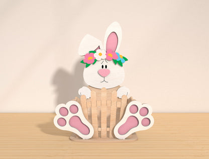 Easter Bunny Basket Holder SVG Bundle Cute Candy for Glowforge and xTool