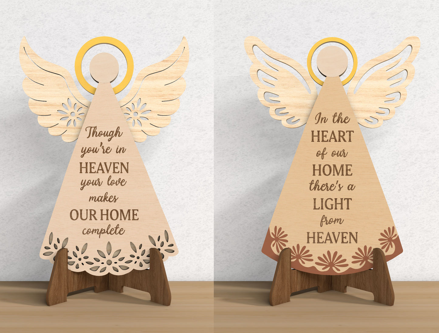 Angel Memorial Ornament SVG Bundle for Glowforge and xTool