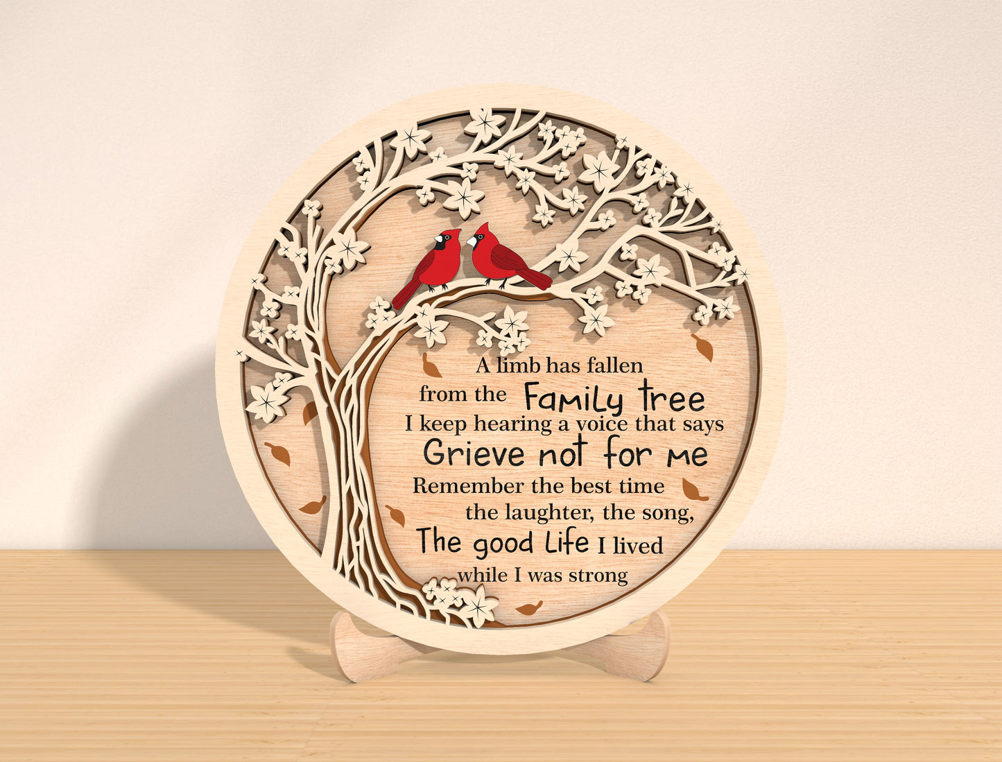 Blossom Tree Cardinal Memorial SVG Laser Cut File for xTool