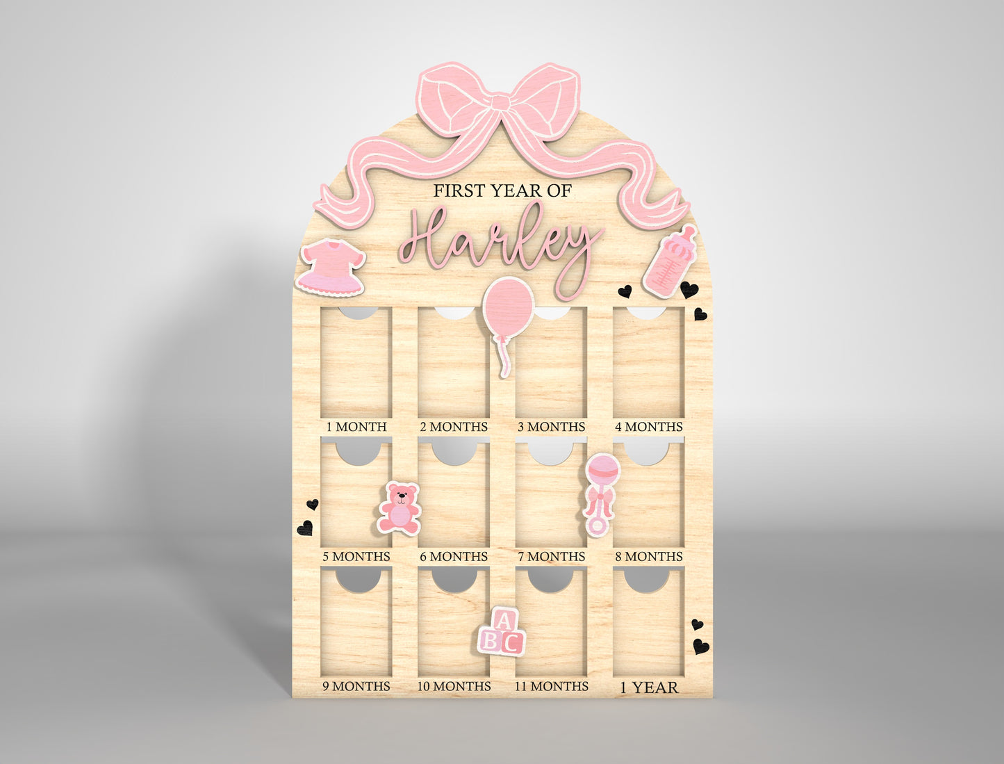 Personalized Baby Milestone Frame SVG for xTool and Glowforge