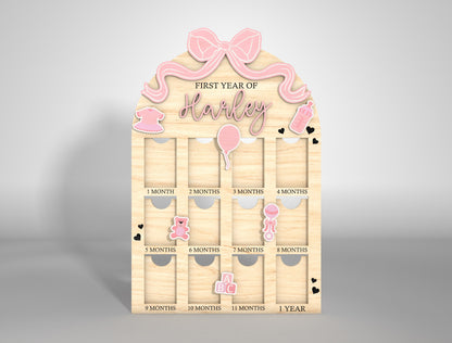 Personalized Baby Milestone Frame SVG for xTool and Glowforge
