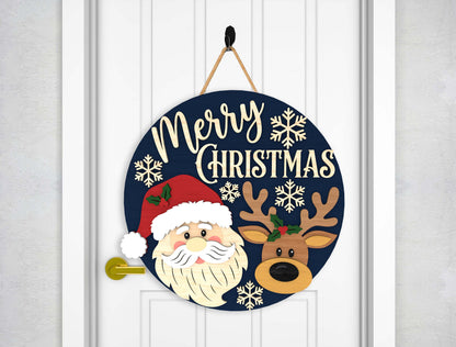 Christmas Door Hanger SVG Bundle Santa Reindeer Designs 7