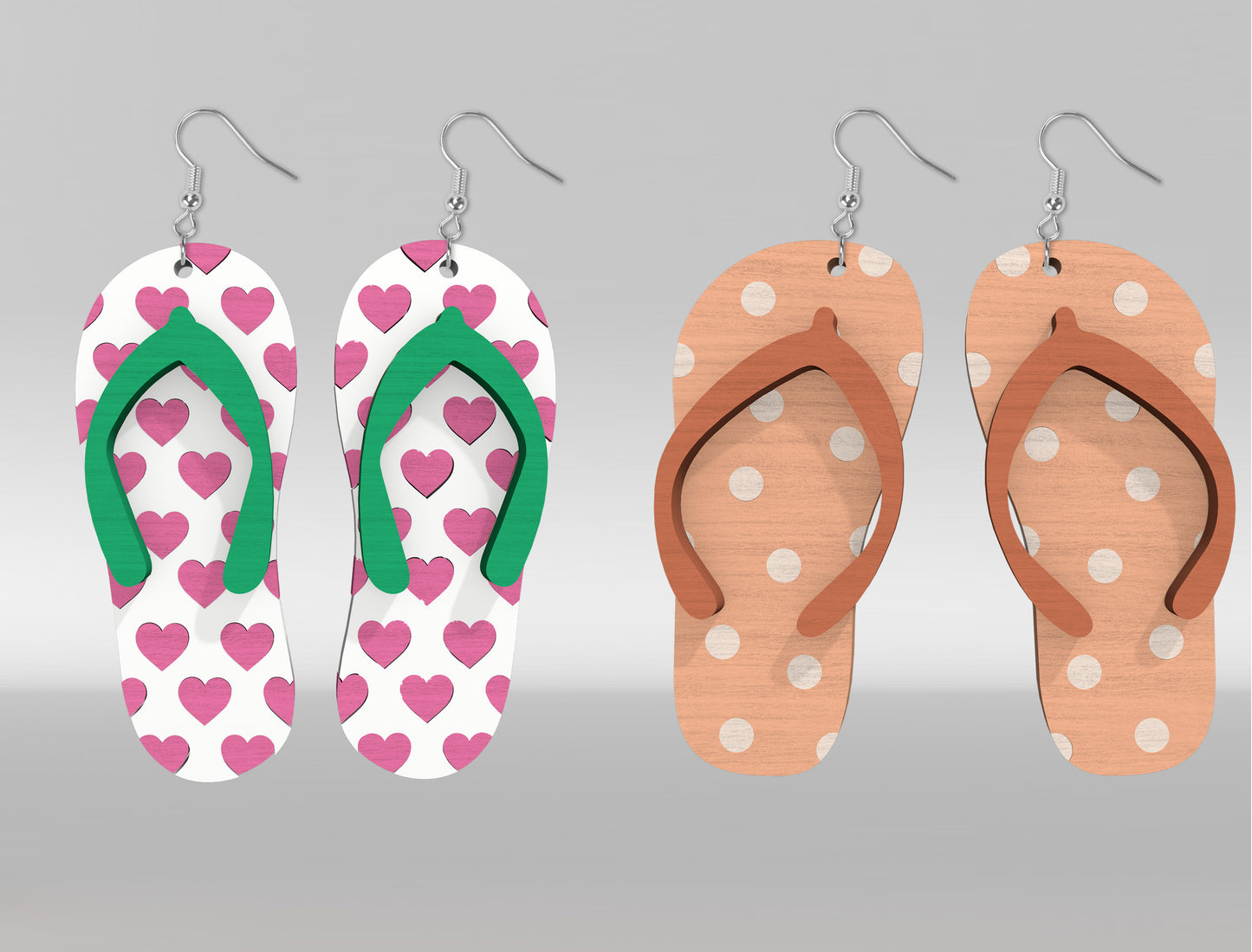 Flip Flop Earrings SVG Bundle Laser Cut File for Glowforge and xTool