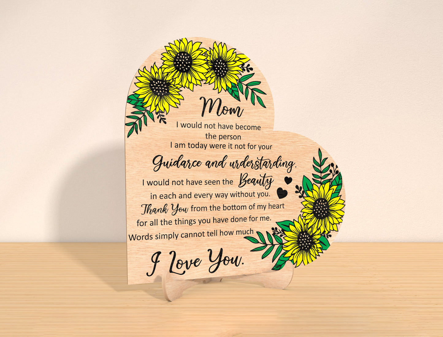 Mom Sunflower Poem Plaque SVG Bundle for Glowforge and LightBurn