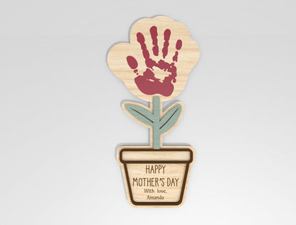Mother's Day Handprint Craft Bundle SVG Kids Sign Laser Cut File for LightBurn and xTool