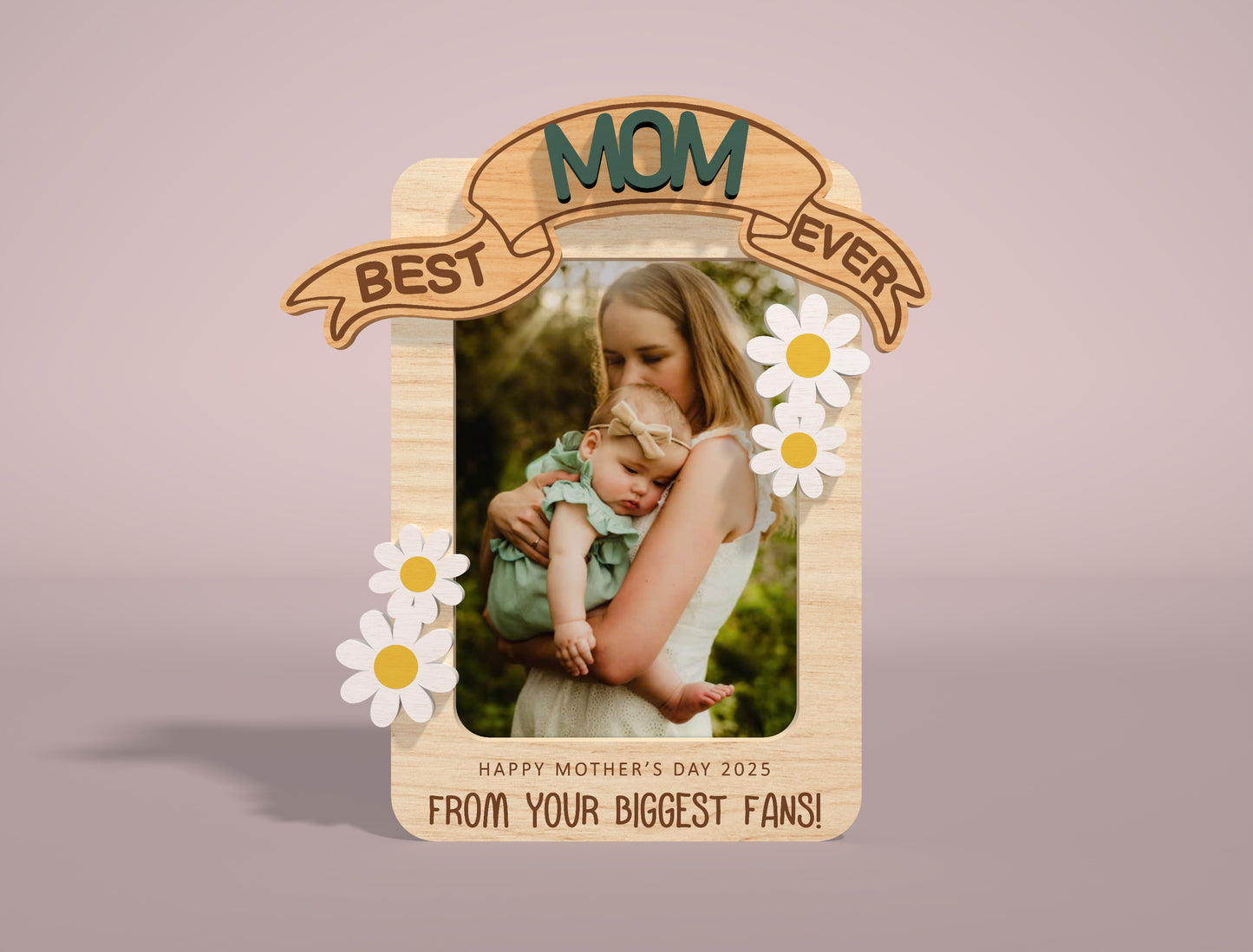 Mom and Dad Photo Frame Banner SVG Bundle for Glowforge and xTool
