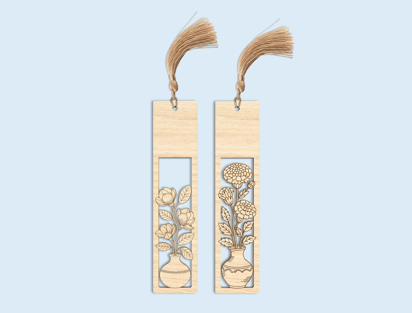 Floral Vase Bookmark SVG Bundle Teacher Appreciation Laser Cut File for Glowforge and xTool