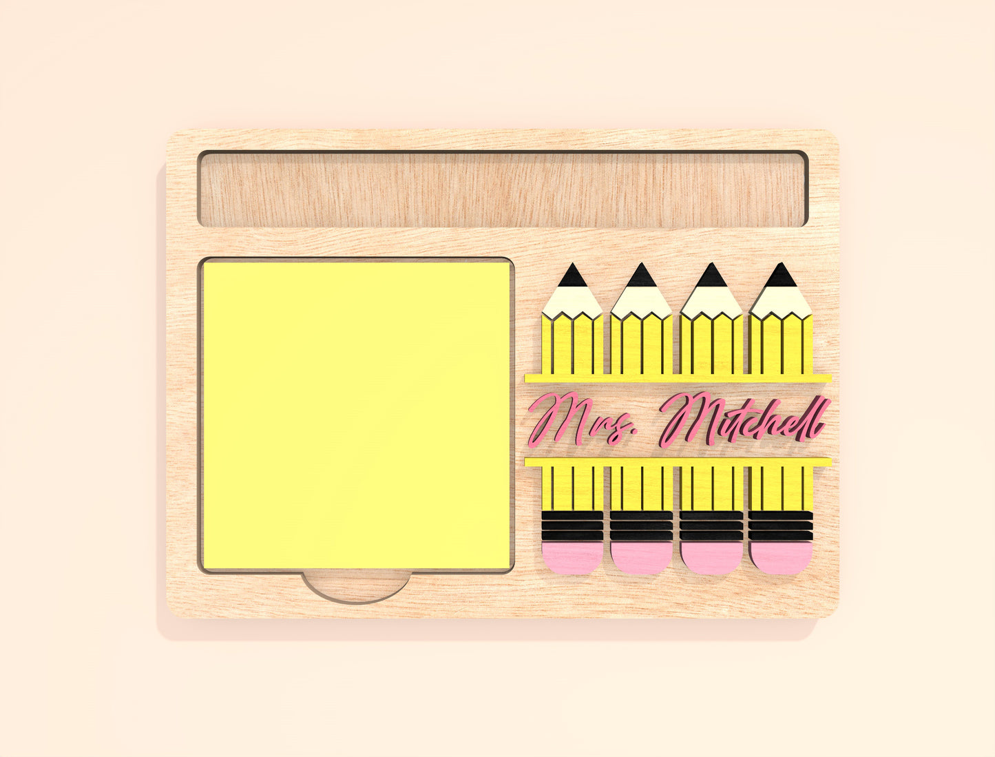 Personalized Teacher Sticky Note Holder SVG Bundle Laser Cut File for Glowforge