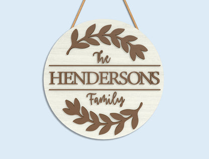 Personalized Family Name Sign SVG Laser Cut File for Glowforge