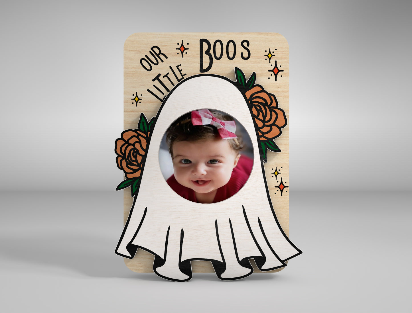 Halloween Ghost Fridge Magnet Photo Frame SVG Bundle for Glowforge xTool LightBurn