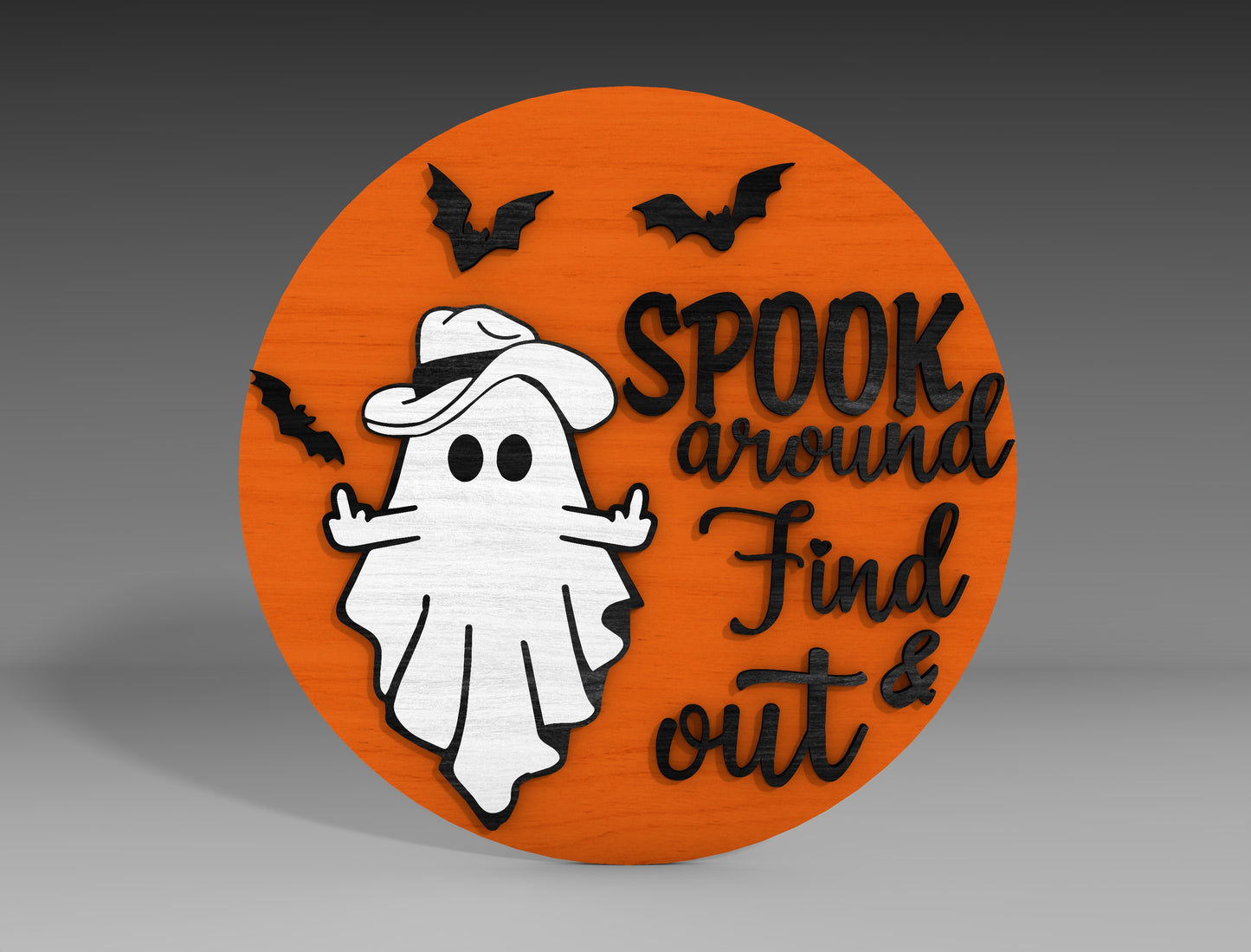 Ghost Spooky Door Hanger SVG Bundle for Glowforge xTool LightBurn 7 Designs