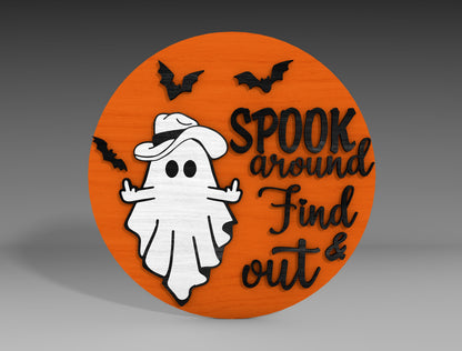 Ghost Spooky Door Hanger SVG Bundle for Glowforge xTool LightBurn 7 Designs