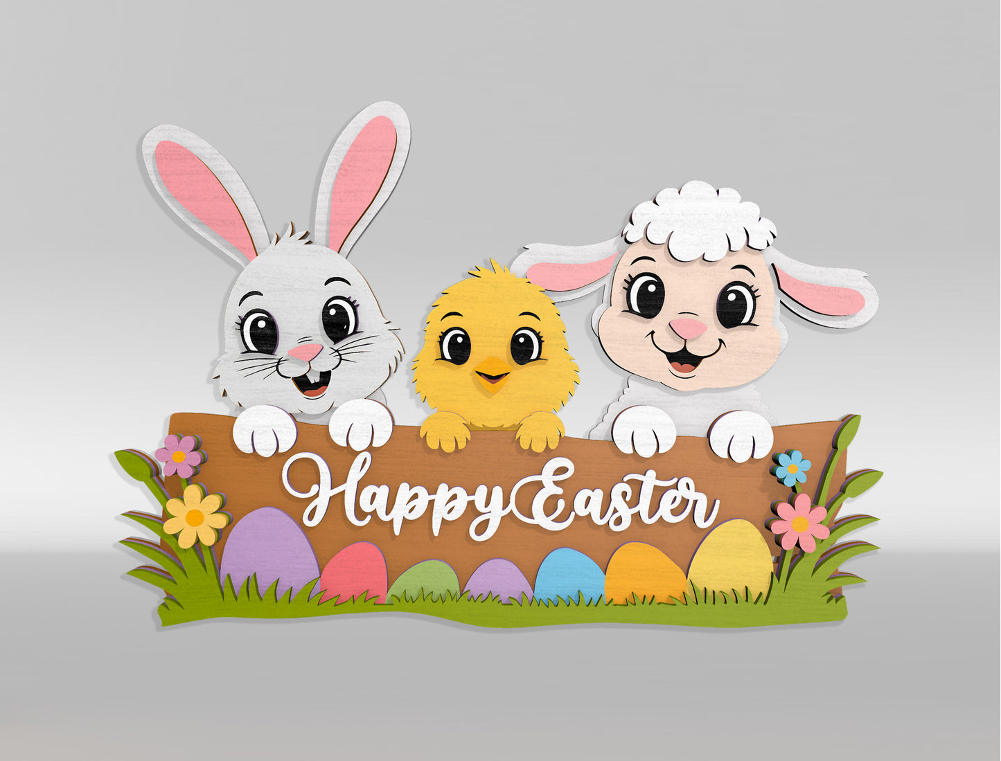 Happy Easter Bunny and Friends Bundle SVG 6 Designs for LightBurn and xTool