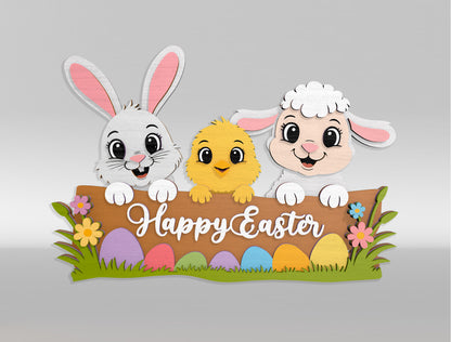Happy Easter Bunny and Friends Bundle SVG 6 Designs for LightBurn and xTool