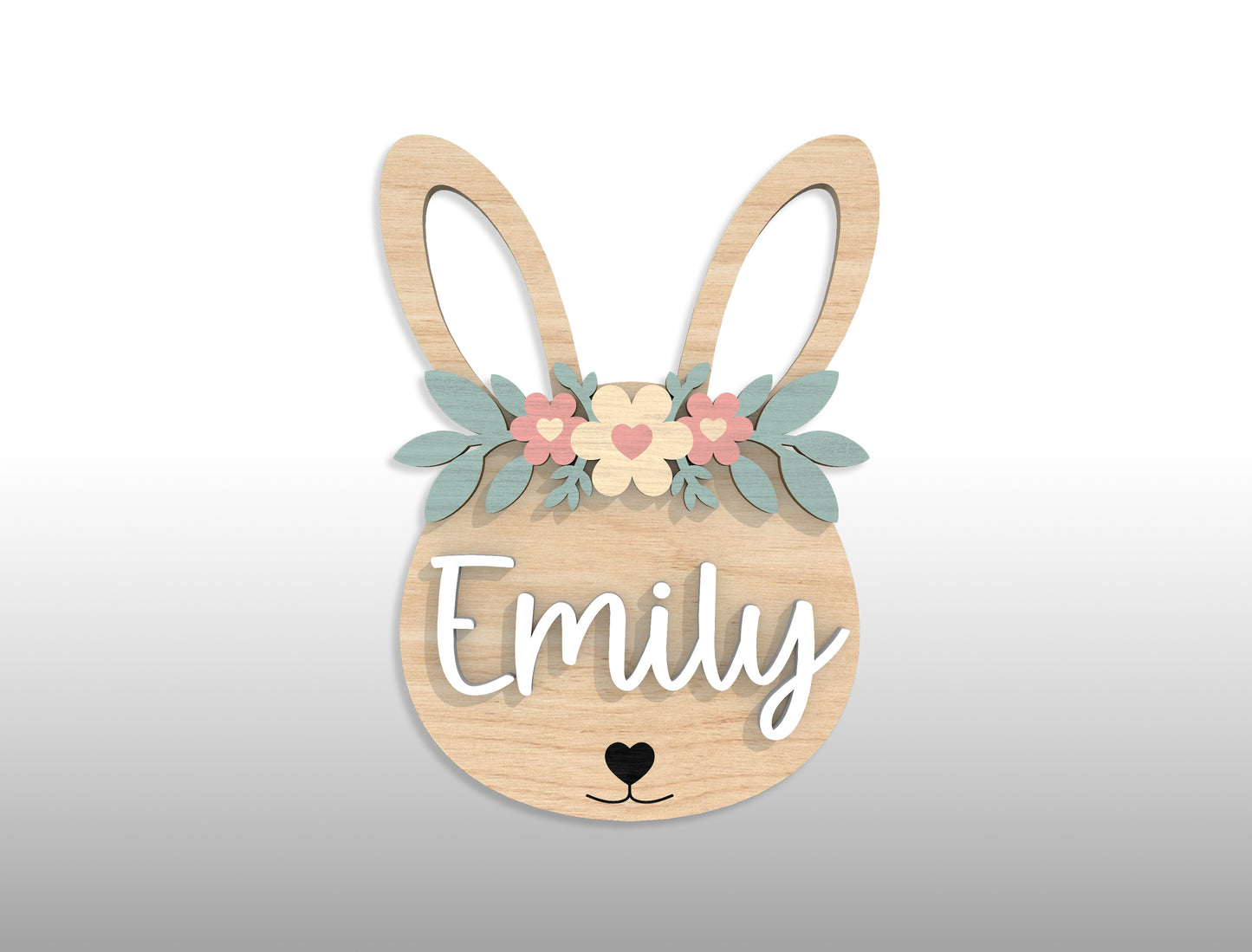 Personalized Easter Bunny Name Tag SVG 18 Designs for Glowforge and xTool