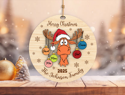 Personalized Moose Family Christmas Ornament SVG Laser Cut F 6