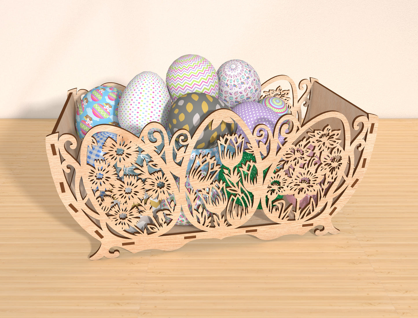 Easter Egg Basket SVG Bundle Laser Cut File | 4 Decorative Bowl Designs | Spring Table Decor | Glowforge, xTool, LightBurn, etc.