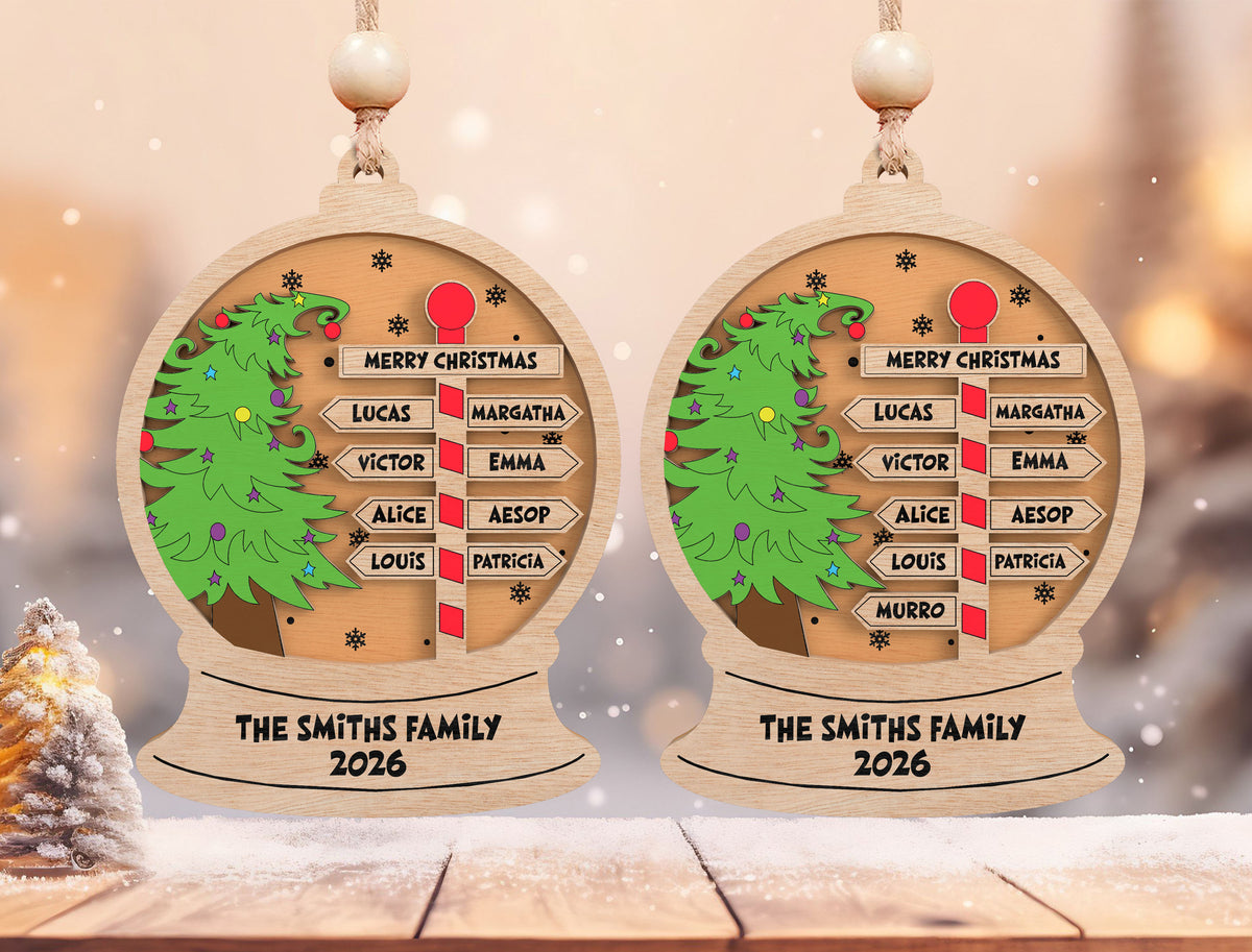Personalized Family Name Snow Globe Christmas Ornament SVG 5