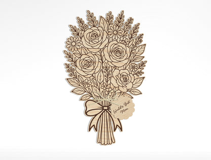 Floral Bouquet Engraving SVG Bundle Hand Drawn for Glowforge