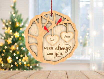 Cardinal Memorial Ornament SVG Bundle Family Tree Decor Laser Cut File for Glowforge