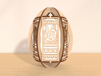 Easter Egg Lantern SVG Bundle Decorative Egg 5 Designs for Glowforge and xTool