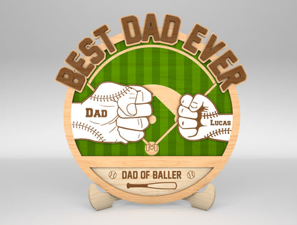 Best Dad Hands Fist Bump Sign SVG Laser Cut File for LightBurn and xTool