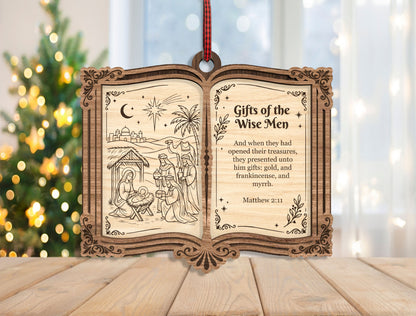 Nativity Book Ornament SVG Bundle Christmas Laser Cut Designs