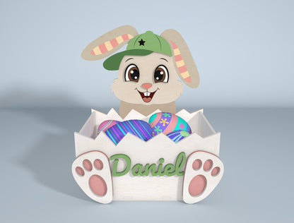 Personalized Easter Tabletop Decor SVG Laser Cut for Glowforge and xTool