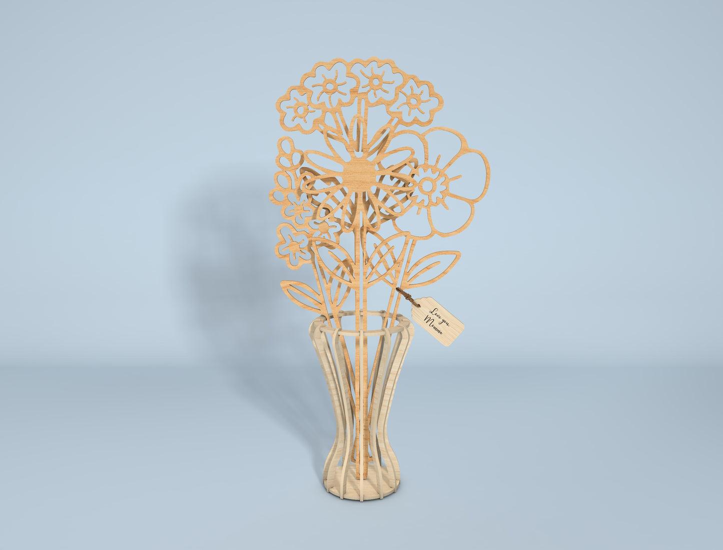 Floral Vase Stand Line Art SVG Bundle for Glowforge and LightBurn