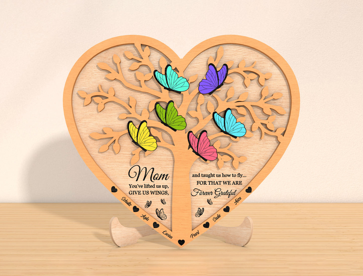 Personalized Mom Butterfly Sign SVG Bundle for Glowforge and xTool