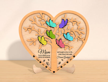 Personalized Mom Butterfly Sign SVG Bundle for Glowforge and xTool
