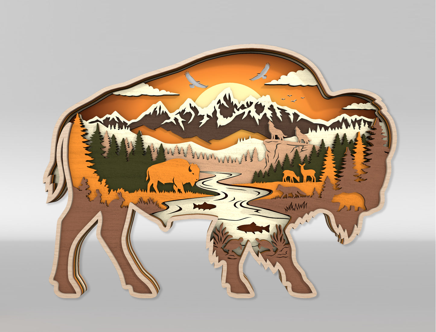 Multilayer Wildlife Animal SVG Bundle for Glowforge xTool LightBurn 10 Designs