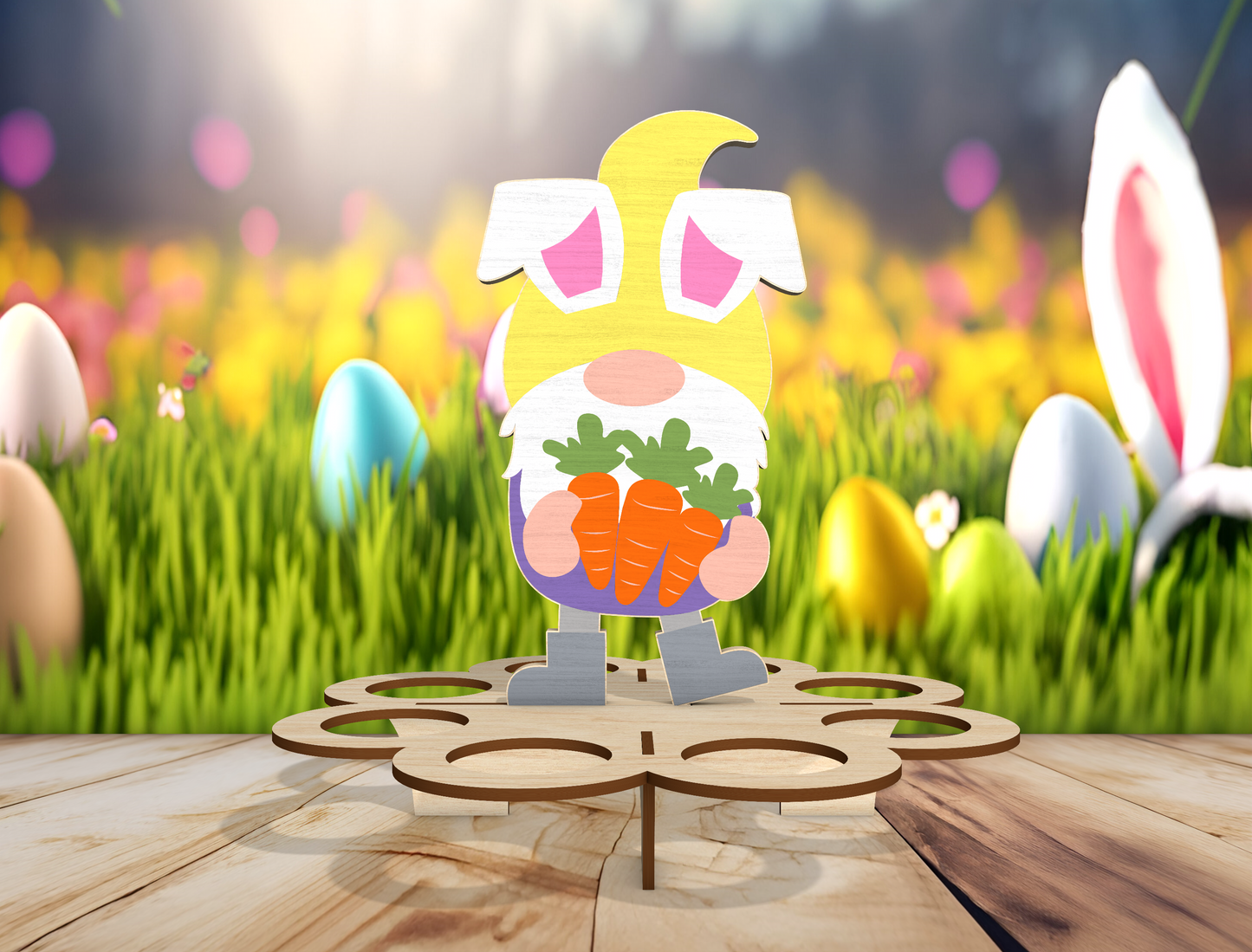 Easter Gnome Egg Holder SVG Spring Egg Display for LightBurn and xTool