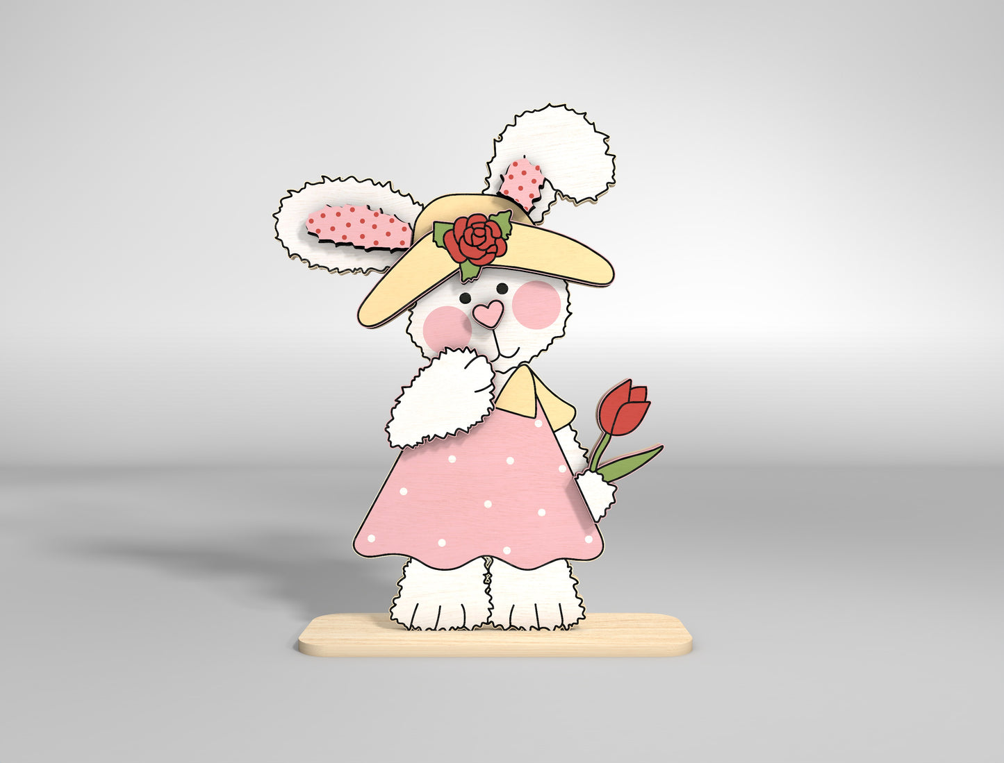 Easter Bunny Stand SVG Bundle Cute 6 Designs Laser Cut for LightBurn and xTool