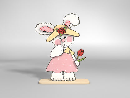 Easter Bunny Stand SVG Bundle Cute 6 Designs Laser Cut for LightBurn and xTool